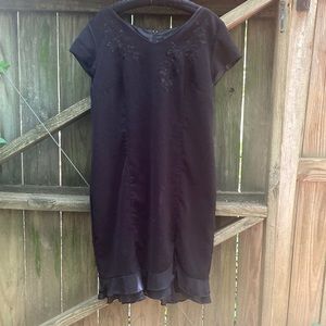 Melissa Harper black embroidered dress